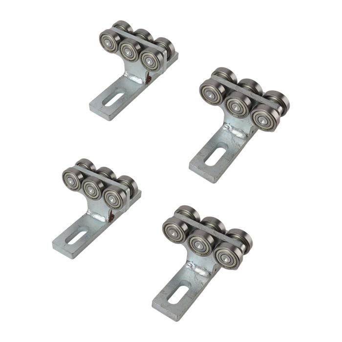 4 Pièces Ensemble Chariot 2 Roulements - Rouleaux Pour Canal De Force 4,13cm Et Plus