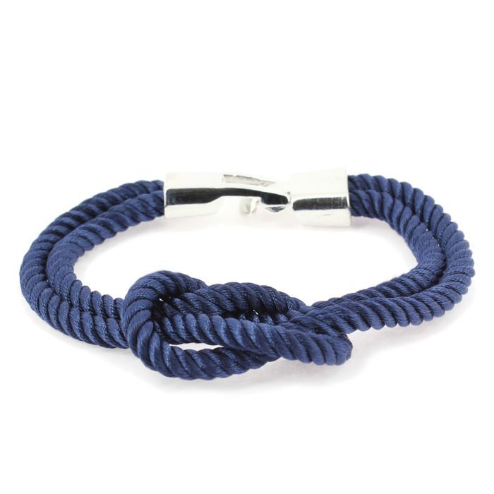 Femme Homme Envelopper Bracelet avec Fermoir Magn/étique COOLSTEELANDBEYOND Voile Marin Bracelet en Bleu Fonc/é Blanc Coton Corde Tress/é