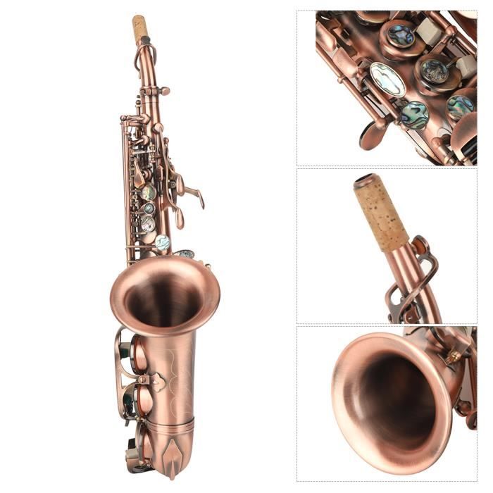 Dilwe Saxophone Soprano Saxophone High Pitch Petit Tube Incurvé Style