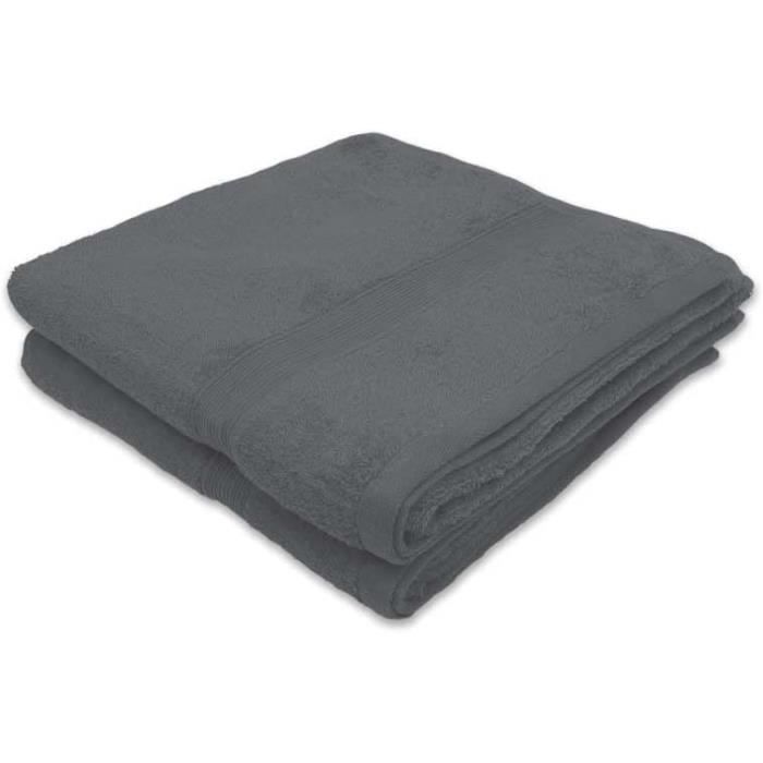 Lot Serviettes De Bain 100x150 Cm 600g/m² 100% Coton Éponge – Ultra Doux & Absorbant – Alpes Blanc