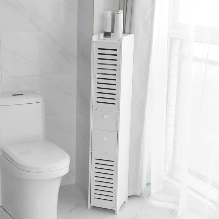ej.life armoire de salle de bain bathroom cabinet storage cupboard, wood plastic board corner cabinet bathroom meuble colonne