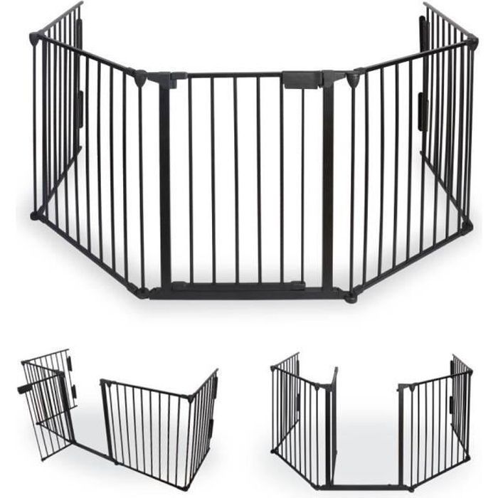 Barriere de Securite porte et escalier 89-96cm sans perçage, adaptée pour  les enfants ,animaux auto-close métal blanc