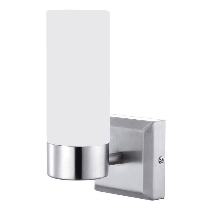 GLOBO LIGHTING Applique Murale -  - Nickel Mat - Verre - 8x15.5 cm - IP44 - E14 40W