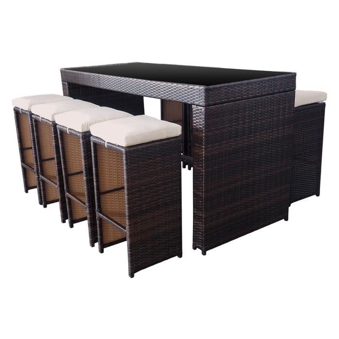 Mange Debout Pilat En Resine Tressee Marron 8 Places Coussins