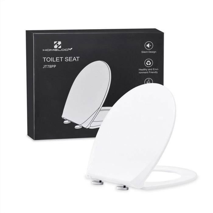 Siège de Toilette en Forme de D Abattant WC,Blanc Anti-Bactérienne Lunette  de Toilette avec Fermeture en Douceur Dégagement Ra[~45] - Cdiscount  Bricolage