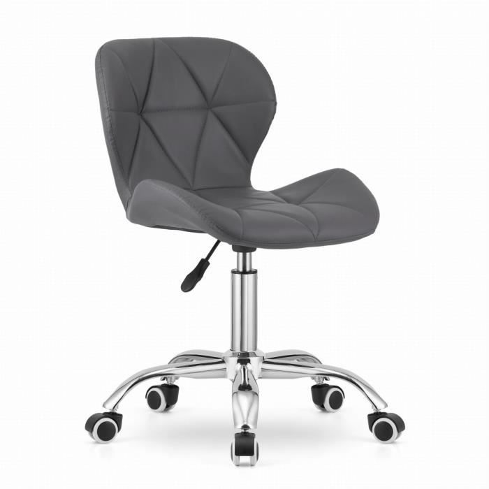 avosa - fauteuil pivotant style moderne bureau/chambre d'ado - 73.5x55.5x47.5cm - chaise de bureau - gris 47,5x55,5x73,5
