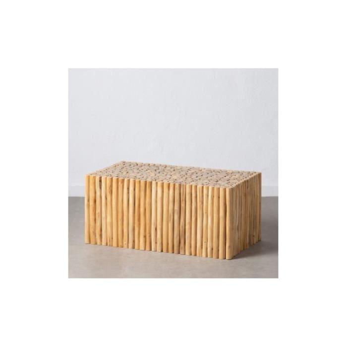 table basse rectangulaire rondin de bois 90 cm suzuko