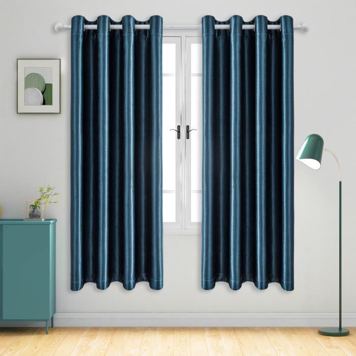 Rideau Thermique Occultant Bleu Rideaux Velours Double Epais Avec Doublure Matelassée à Oeillets Double épais Avec œillets Rideau Thermique Occultant Bleu Rideaux Velours Double Epais Avec Doublure Matelassée à Oeillets Double épais Avec œillets
