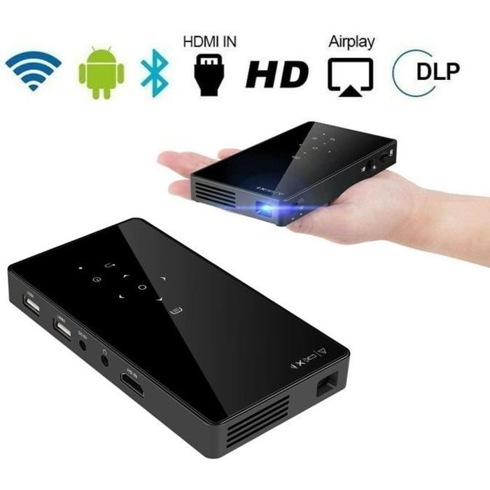 Mini vidéo Projecteur de poche 4K HD- 1080px Avec Bluetooth Wifi