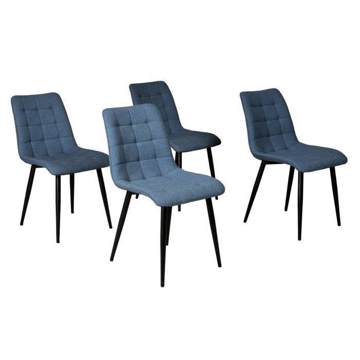 Lot de 4 chaises de salle à manger MUSE/ Bleu Lot de 4 chaises de salle à manger MUSE/ Bleu