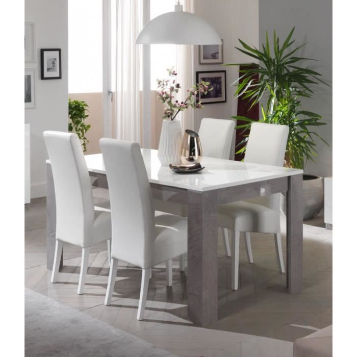 table de salle à manger moderne laquée odetta blanc/marbré  table 190 cm   able 190 cm