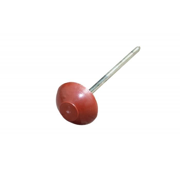 Pointe pour plaque bitumée - MCCOVER - L: 6.5 cm - Rouge - Etanchéité, Finition, Fixation, Toiture