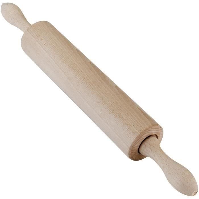 Metaltex Rouleau à pâtisserie - Modèle en bois - Ø5.5cm - Poignées mobiles - Longueur 42cm
