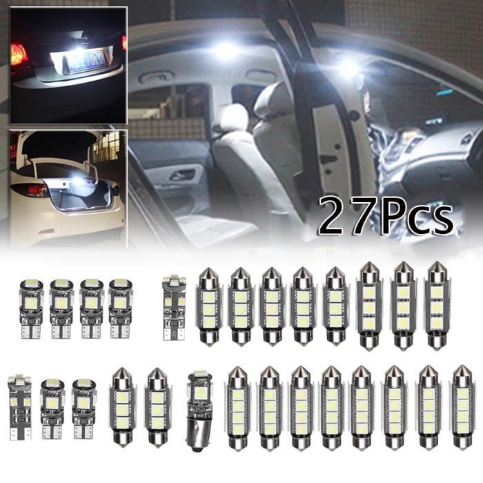 27 pcs/set petites ampoules LED blanches 6000K dans la voiture pour Mercedes-Benz Classe E W211 02-08