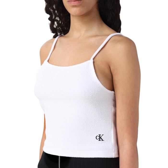 Top Blanc Femme Calvin Klein Jeans Strappy Blanc Cdiscount Prêt