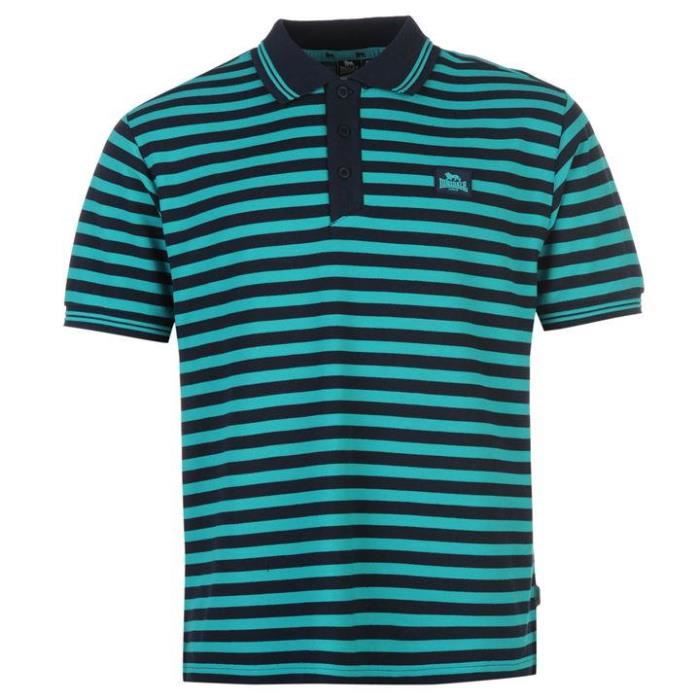 LONSDALE LONDON Original Polo Rayures Homme Verte/Marine