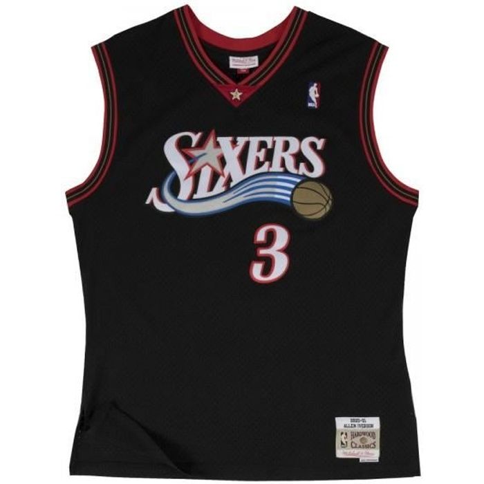 Maillot NBA swingman Allen Iverson Philadelphie Sixers Hardwood Classics Mitchell amp ness noir Cdiscount Sport