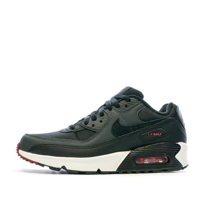 Baskets Noires Femme Nike Air Max 90 Gs NIKE Lacets Textile Noir Black Cdiscount Chaussures