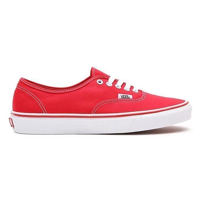 Vans Chaussure Homme - VANS - Authentic - Rouge - Canvas - Lacets