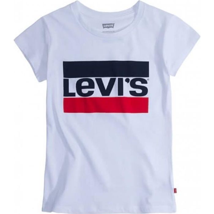 Tee shirt Levi s Fille blanc nouveau logo Blanc Cdiscount Pret a Porter