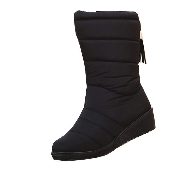 Generisch Bottines D'hiver à Talons Compensés Pour Femme - Chaudes Et