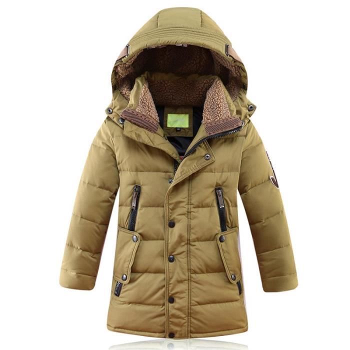 Parka Enfant Garçon Hiver Chaude Mi-Longue Fausse Fourrure Multi-Poches -  Vert Vert - Cdiscount Prêt-à-Porter