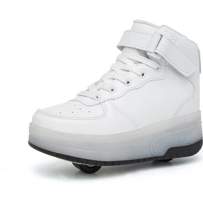 Baskets Enfants LED lumières - Mode - Automatique De Patinage - Blanc Blanc  - Cdiscount Chaussures