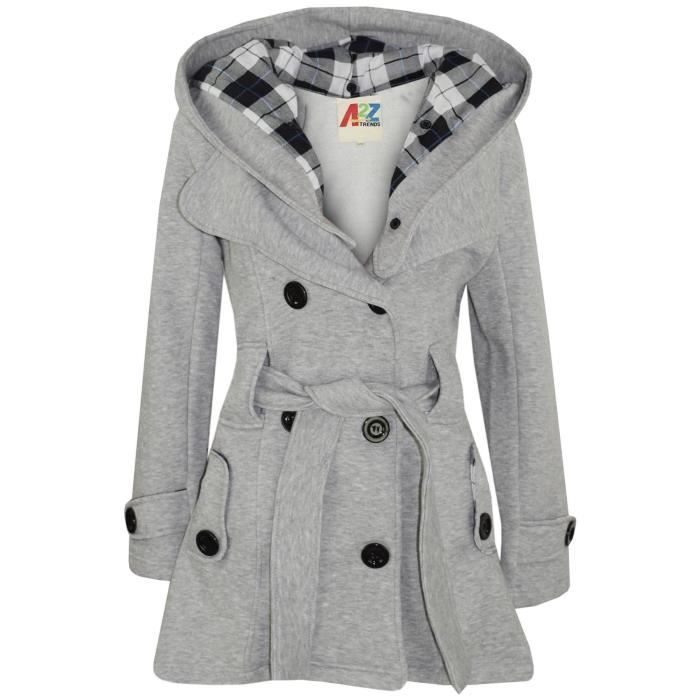 Enfants Filles Pardessus Encapuchonné Tranchée Rembourré surdimensionnés Revers longue parka