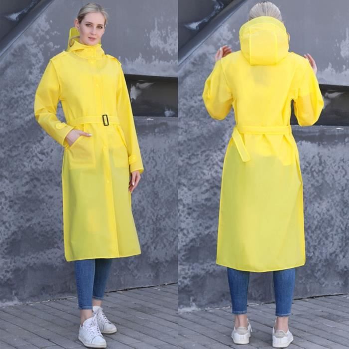 Manteau De Pluie Long Imperméable Homme/Femme - Capuche, Coupe-Vent - Pour Randonnée, Voyage, Pêche - 12