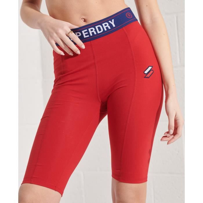 cycliste femme superdry sportstyle essential - rouge vif
