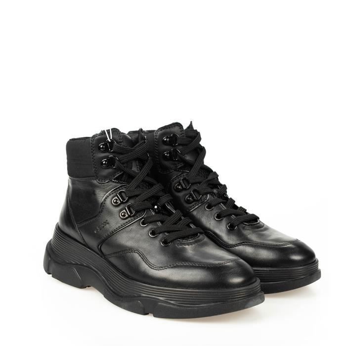 Geox Baskets Femme Geox D04HZB 08554 Macaone B - Noir - Dessus Synthétique - Talon Plat - Lacets