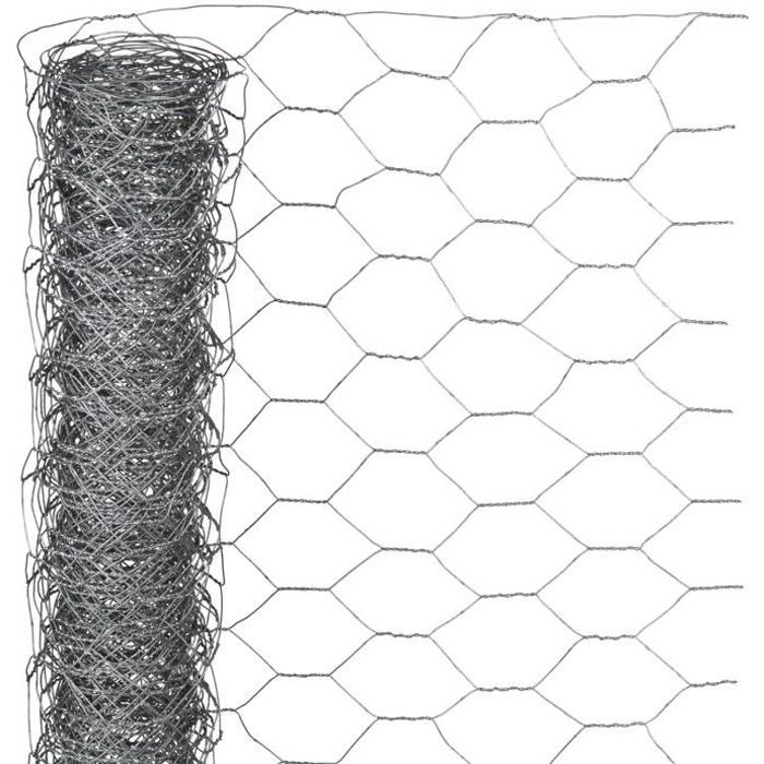 Maille hexagonale - NATURE - Grillage métallique hexagonal 1x5m 40mm Acier galvanisé