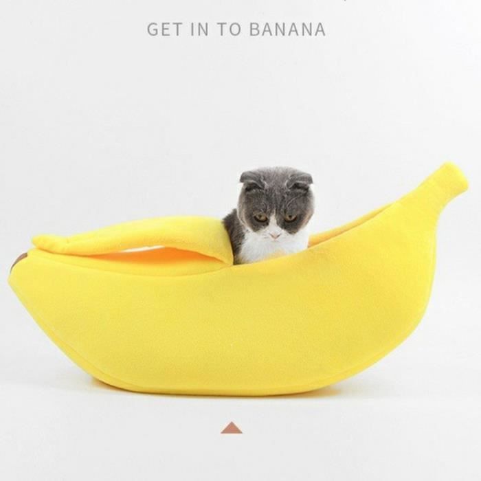 Grande Banane Nest De Chat Abri De Chien Ultra Confortable Avec Couvercle Niche De Chien De Chat 80 26 41cm Jaune Cdiscount Animalerie