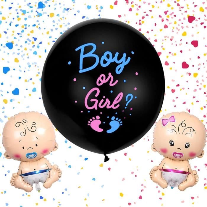 Gender Reveal Ballon Révélation De Genre Pour Bébé Avec Confettis Diamètre 90 Cm