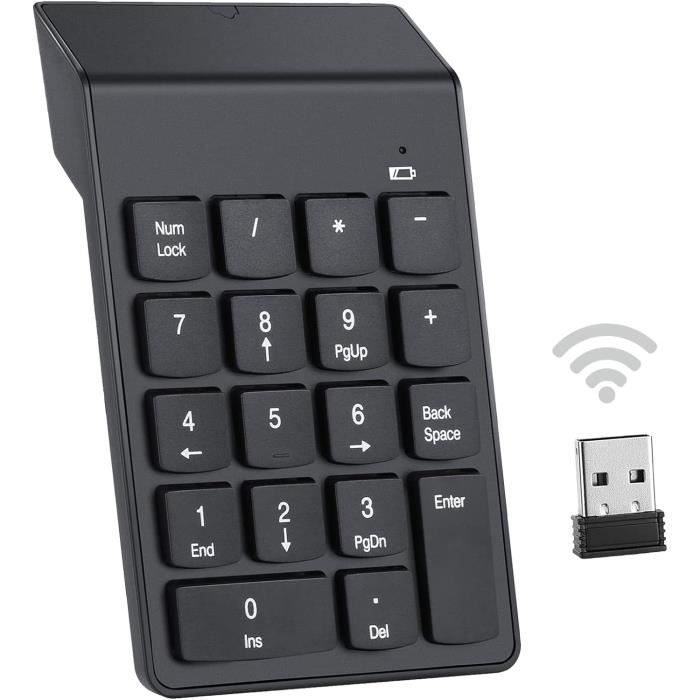Pavé Numérique Sans Fil Bluetooth - Ultra Fin, Rechargeable - Noir - SODIAL - Neuf