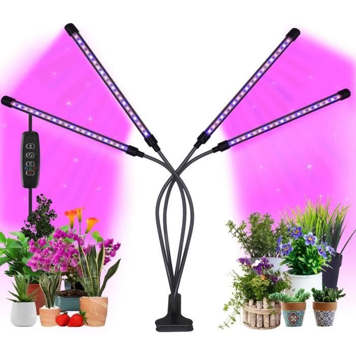 4 Pcs Lampe De Plante LED Spectre Complet Avec Minuterie - Lampe Horticole 540 LEDs Pour Intérieur, Semis & Succulentes