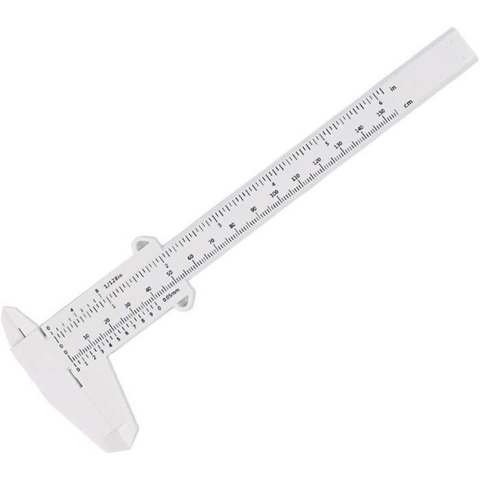 Pied à Coulisse En Plastique - Précision 0,1 Mm, Double échelle Métrique/impériale, 0-80 Mm