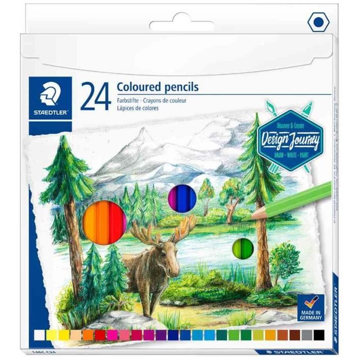Crayon couleur Design Journey, étui carton de 24