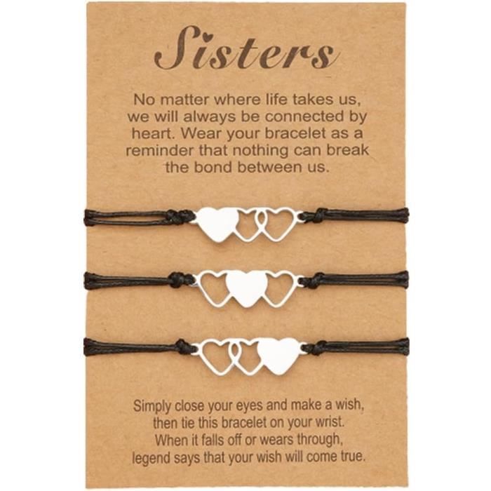 Lot de 2 bracelets assortis en forme de coeur coloré | Bracelets d'amitié et de couple personnalisés | Cadeau pour petit ami, meilleur ami, anniversaire - France