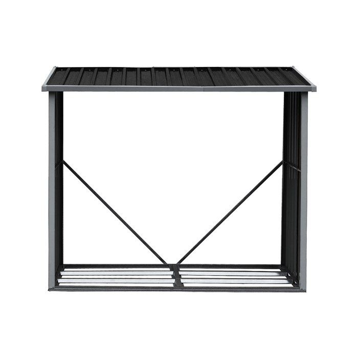 Abri bûches métal en acier galvanisé 169 m3 - 2 stères - L182 x P83 x H148cm - DERWOOD