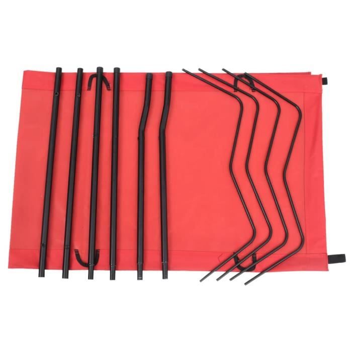 (312480) Lit de camping 180x60x19 cm Tissu Oxford et acier Rouge YIN