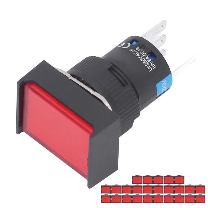 YOSOO Interrupteur à bouton poussoir autobloquant 25pcs Interrupteur à ...