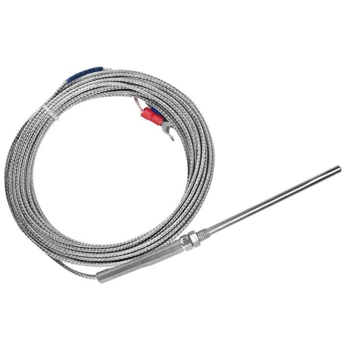 Ej.Life M8 Filetage Type K Thermocouple 100mm Sonde Capteur De Température Fil 0-400℃ (1 M) A