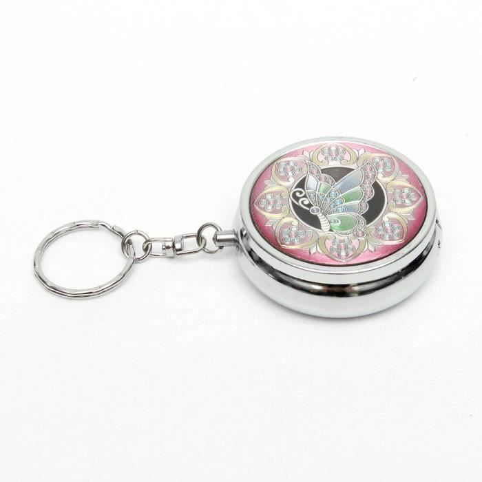 Jurxy Lot De 2 Cendriers De Poche Portables En Aluminium Avec Porte-clés - Cendrier Coupe-vent Avec Couvercle Et Mousqueton Amovible Pour Fumeurs - Noir Et Argenté