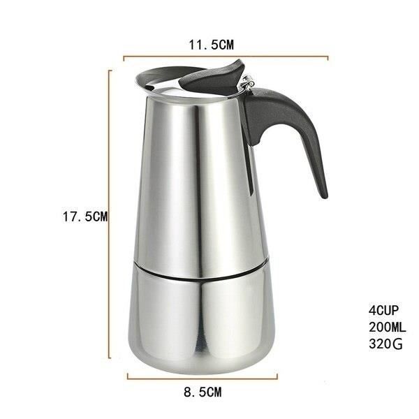 B Cafetière Moka en Aluminium pour la Maison Espresso pour Infusion Lente Cafetière pour Cuisinière Portable Légère Style Italien Durable Chauffage Uniforme B
