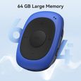 AGPTEK Lecteur MP3 64 Go avec Clip Lecteur de Musique Sport Léger avec Écouteurs et Étui en Silicone - Bleu-1