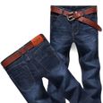 FUNMOON Jeans Hommes Casual Marée Style Coupe Droite Slim En Conception Simple-1