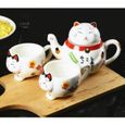 THEIERE,1pc pot (red)--Service à thé japonais en porcelaine avec joli motif de chat Plutus, théière et tasses à thé créatives en cér-1