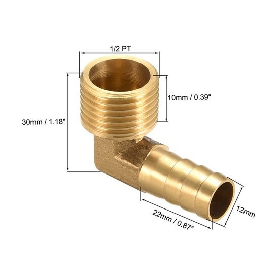 Raccord PVC 12 Mm – Embout Barbillon, Diamètre Extérieur 20 Mm, Kit De 2