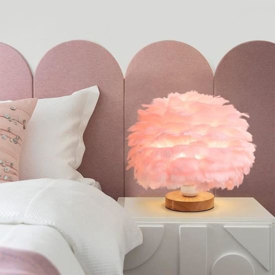 NOLLAM Lampe Lampadaire En Plumes D'autruche Naturelle Simple Moderne Salon Chambre élégant Lampadaire Trois Couleurs Dimmable Fille Chambre Lampe